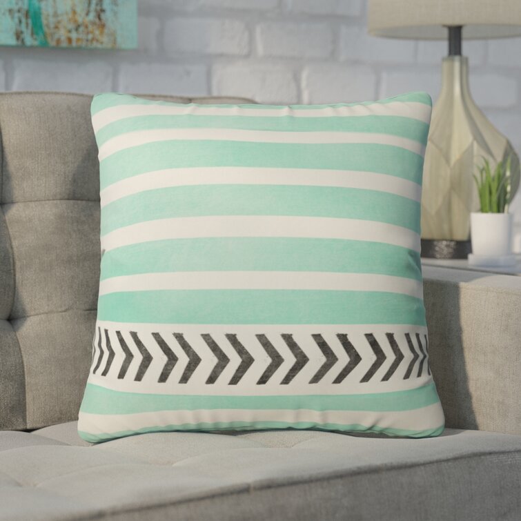 Canela Striped Polyester Indoor Outdoor Throw Pillow